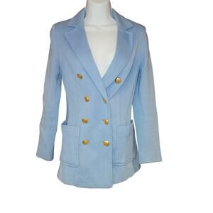 H&M Baby Blue EUC Blazer With Gold Buttons Sz 4